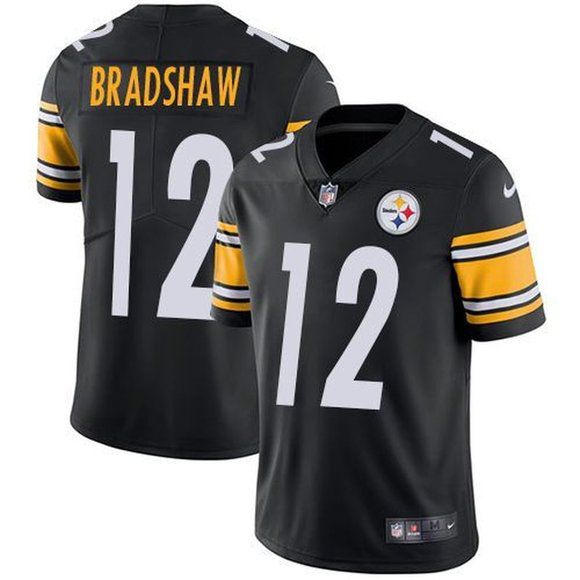 Men Pittsburgh Steelers #12 Terry Bradshaw Nike Black Limited NFL Jersey